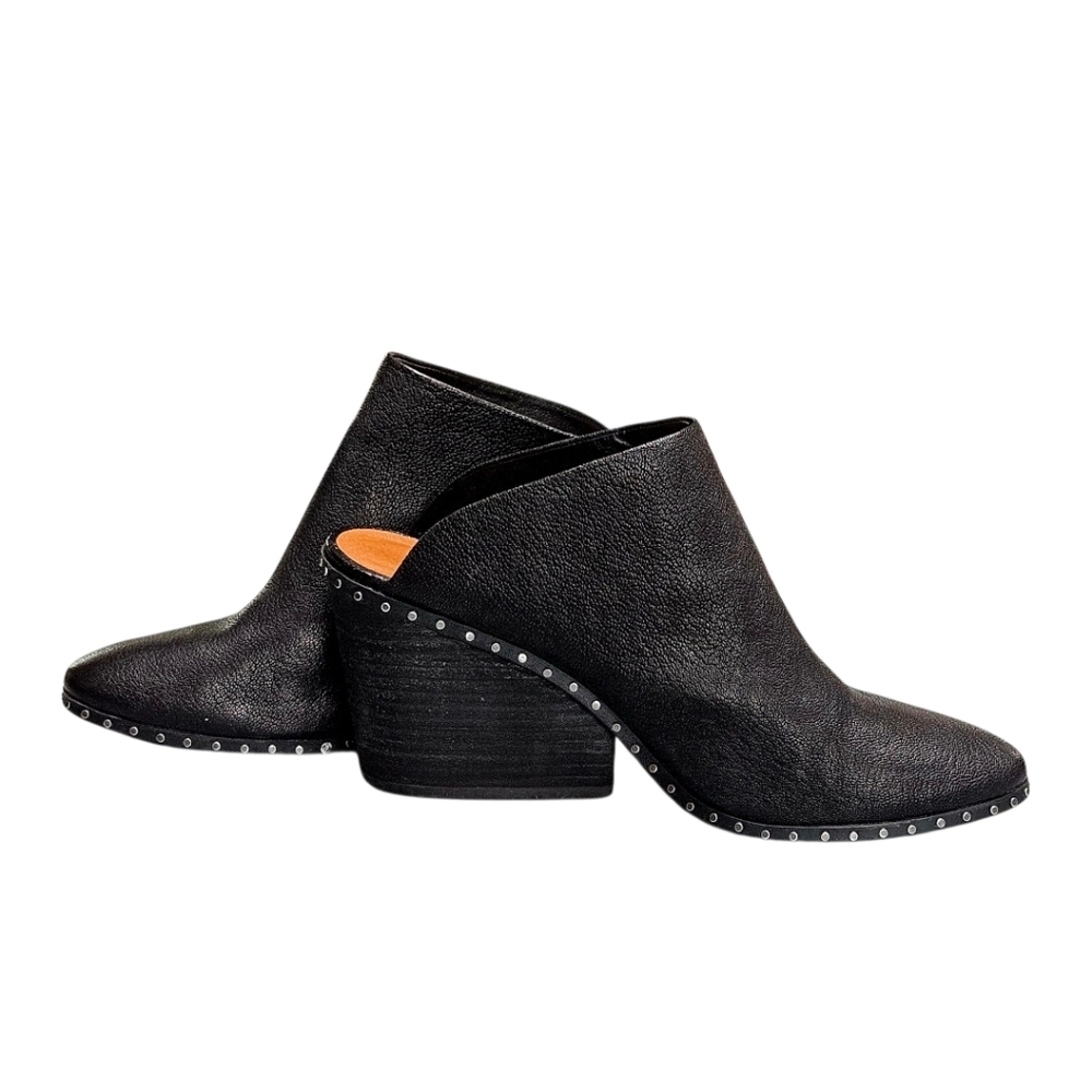 LUCKY BRAND Black Leather Studded Clog Bootie Size 8.5 M - Picture 8 of 16